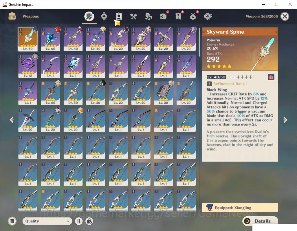 Genshin Impact Accounts Asia|AR 35|1 Limited +1(*5Weapon) | Xilonen |Fragi image 4