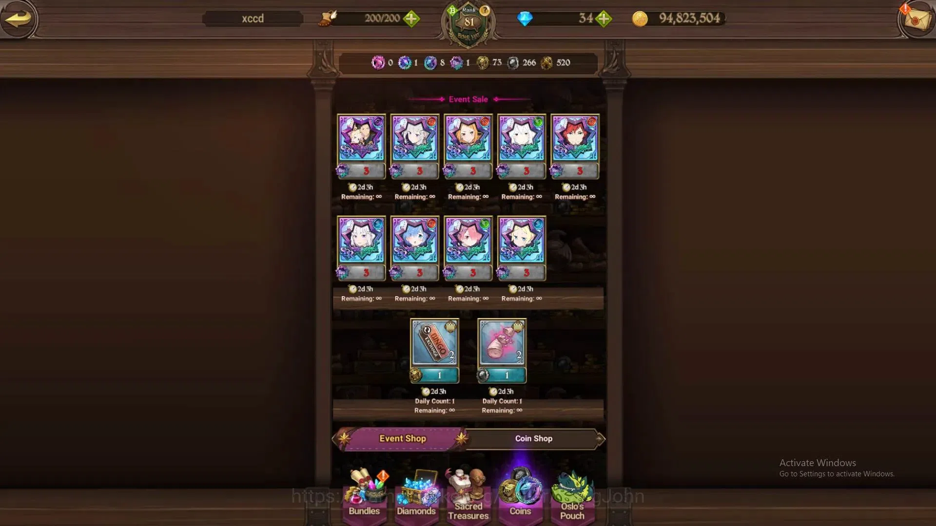 The Seven Deadly Sins: Grand Cross Accounts ASIA|3m CC|2LR + 5UR +CollabReZero&SoLev|Subaru&Be image 10