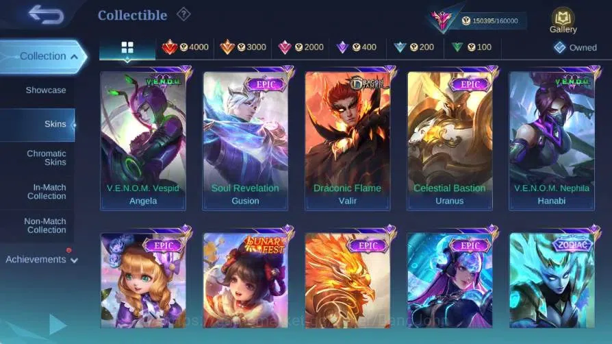 Mobile Legends: Bang Bang Accounts Global|Skin 512|Exalted|Legend Gusion+Lunox|PRIME image 12