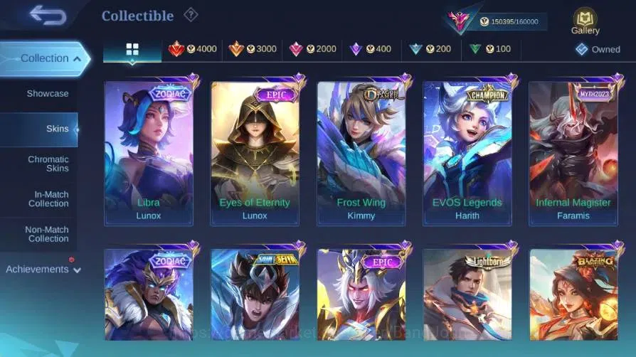 Mobile Legends: Bang Bang Accounts Global|Skin 512|Exalted|Legend Gusion+Lunox|PRIME image 9