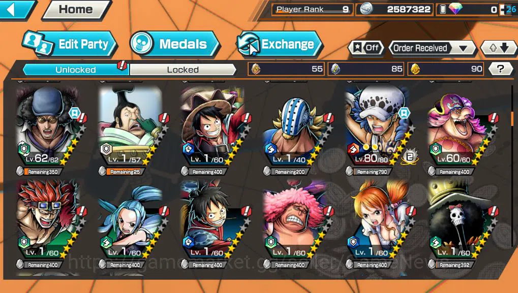 One Piece Bounty Rush Accounts Mid-Tier Global|4 EX|Blackbeard Pirates Kuzan,Winner Is Trafalgar Law,Legendary Hero 7