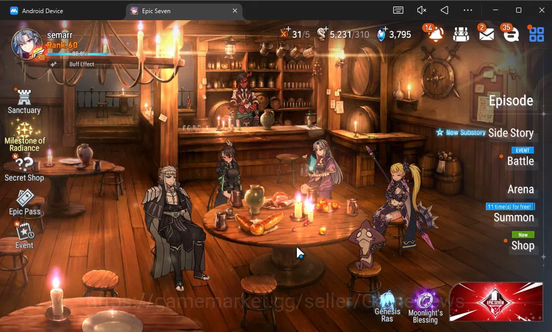 Epic Seven Accounts Mid-Tier ASIA Verif| 9 ML(BArunka,Belian,SS Vivian,Etc)+Stark,TA Coli,Etc|AUTO W Hunt|271 Speed SE