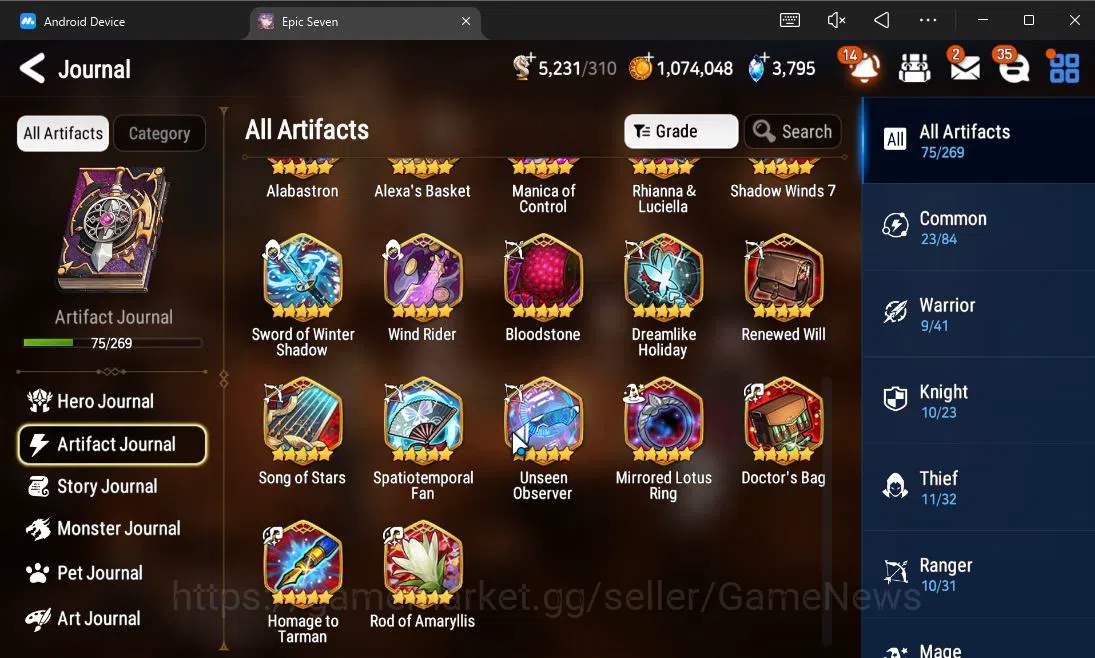 Epic Seven Accounts Mid-Tier ASIA Verif| 9 ML(BArunka,Belian,SS Vivian,Etc)+Stark,TA Coli,Etc|AUTO W Hunt|271 Speed SE 10