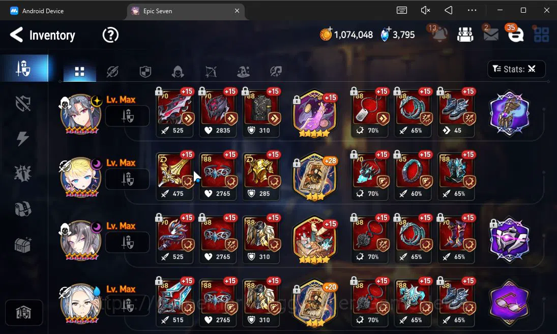 Epic Seven Accounts Mid-Tier ASIA Verif| 9 ML(BArunka,Belian,SS Vivian,Etc)+Stark,TA Coli,Etc|AUTO W Hunt|271 Speed SE 13