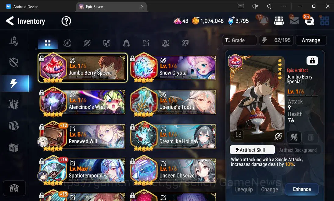 Epic Seven Accounts Mid-Tier ASIA Verif| 9 ML(BArunka,Belian,SS Vivian,Etc)+Stark,TA Coli,Etc|AUTO W Hunt|271 Speed SE 15