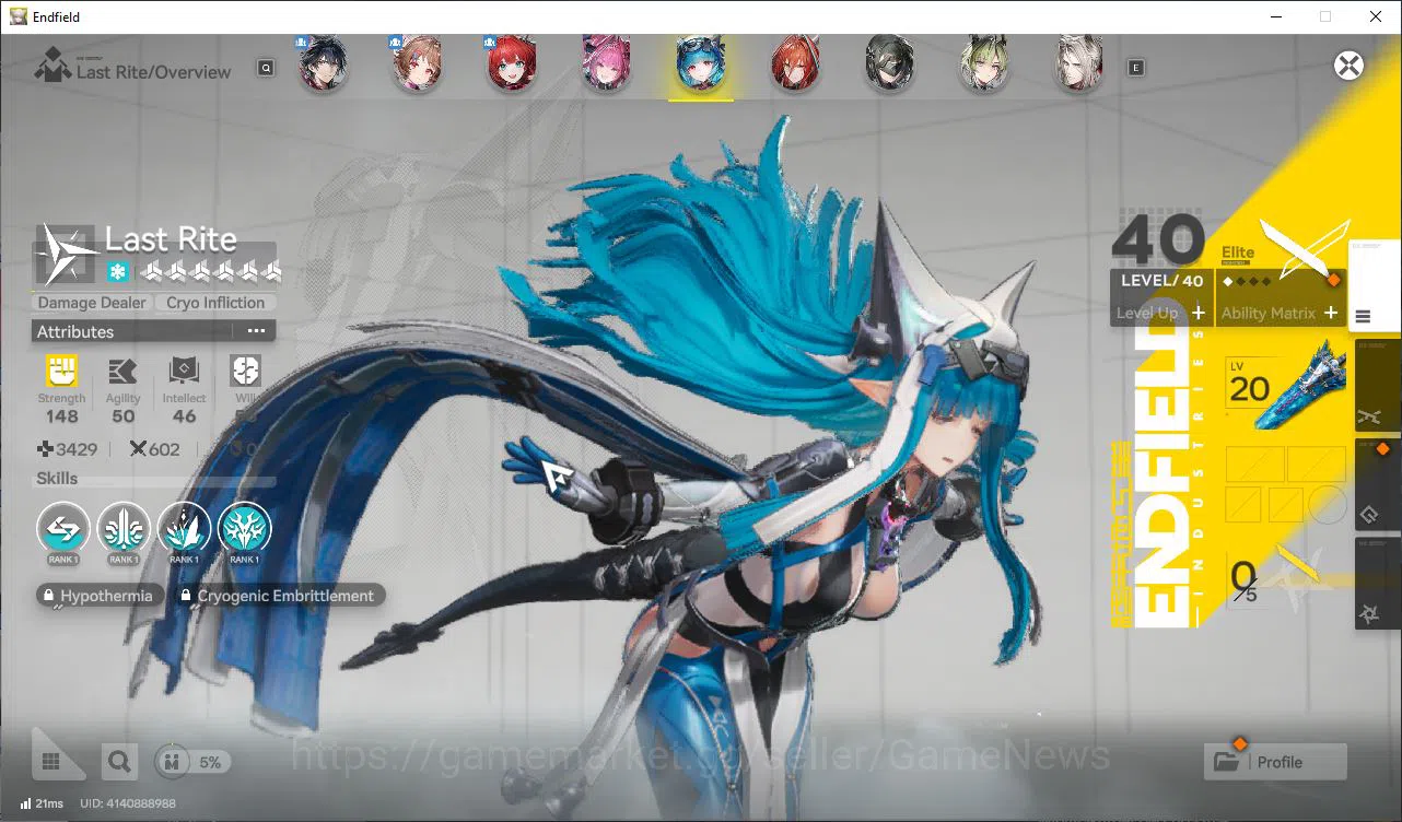 Arknights: Endfield Accounts Asia Lv51|7SSR[YvoneP1,(LaevaP1,Ardelia,Last Rite) image 8