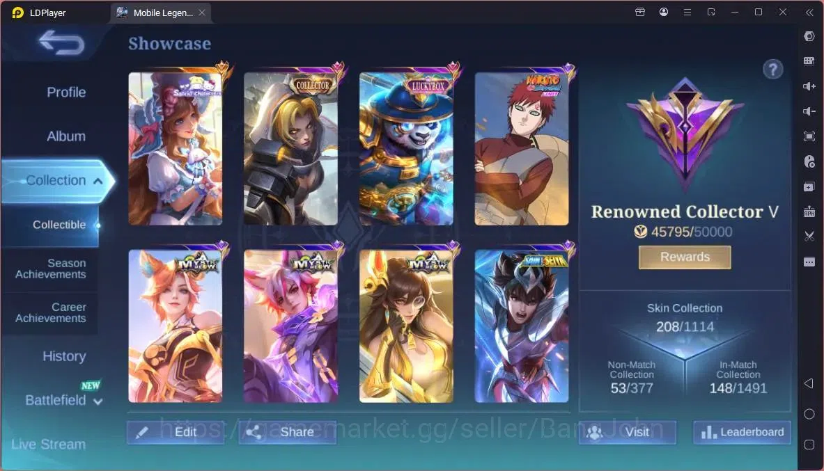 Mobile Legends: Bang Bang Accounts Global |Hero 91|Skin 208|Renowned|Sanrio Floryn|CC image 2