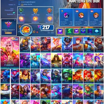 Mobile Legends: Bang Bang Collector #3545 217 Skins | Collector Natalia | Many Epic |  image 1