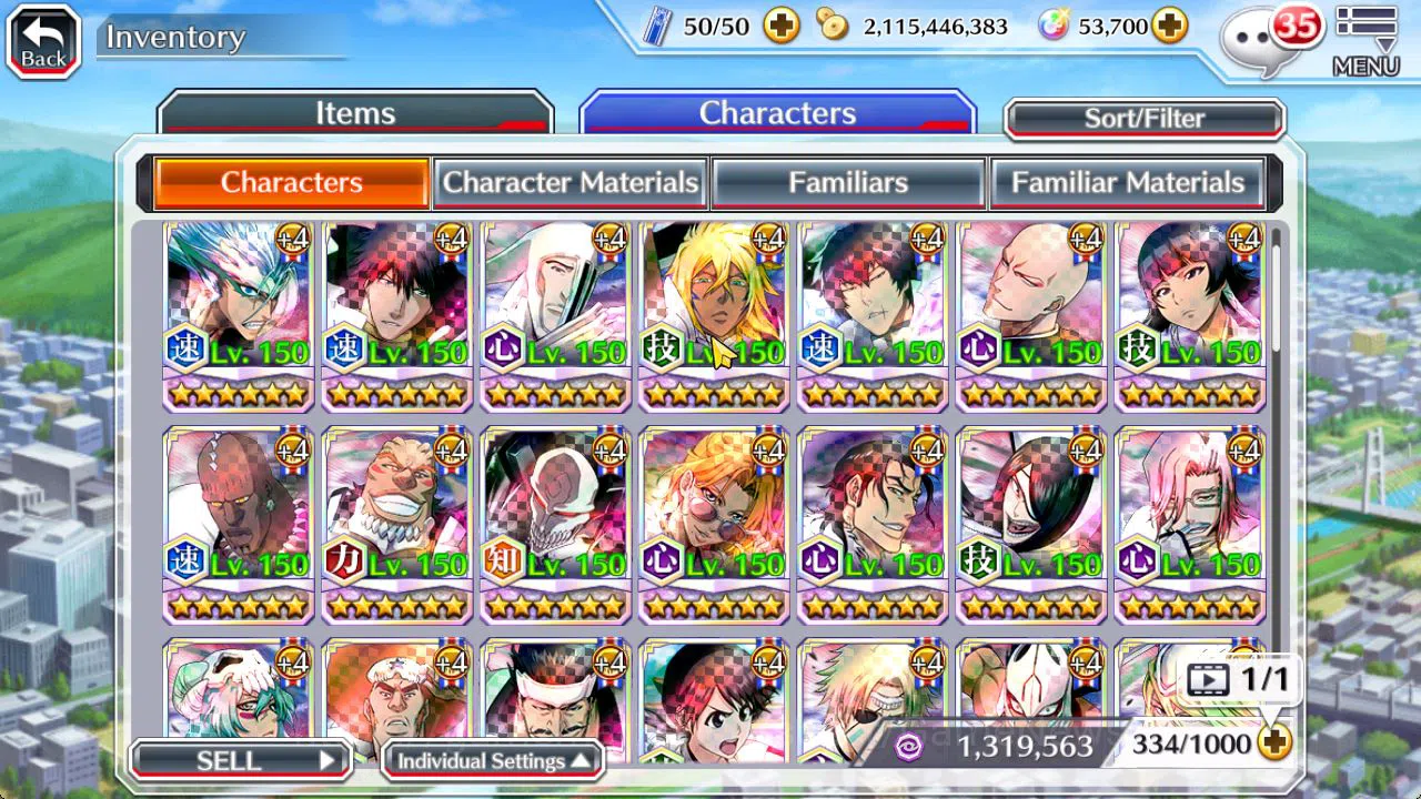 Bleach: Brave Souls Accounts Mid-Tier [GLOBAL]53K Orb|TYBW26[Bambieta,Liltoto],Rukia 10th Anniv,Aizen Renewd,Duo 10