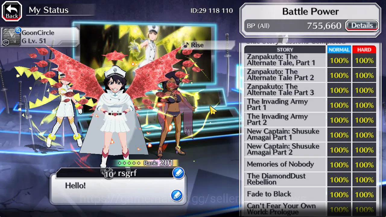 Bleach: Brave Souls Accounts Mid-Tier [GLOBAL]53K Orb|TYBW26[Bambieta,Liltoto],Rukia 10th Anniv,Aizen Renewd,Duo 6