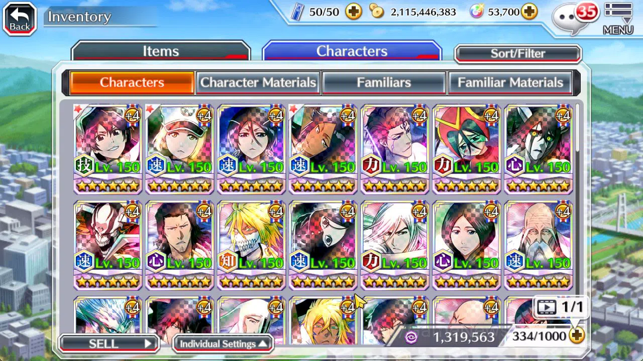 Bleach: Brave Souls Accounts Mid-Tier [GLOBAL]53K Orb|TYBW26[Bambieta,Liltoto],Rukia 10th Anniv,Aizen Renewd,Duo 9