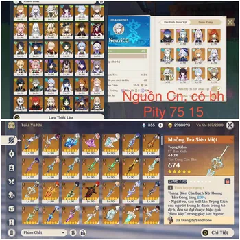 Genshin Impact Accounts End Game Asia | AR 60 End Game | Neuvi C3 Furina C2 Nahida C1 Flins C1 Escoffier C1 Sandrone Odette