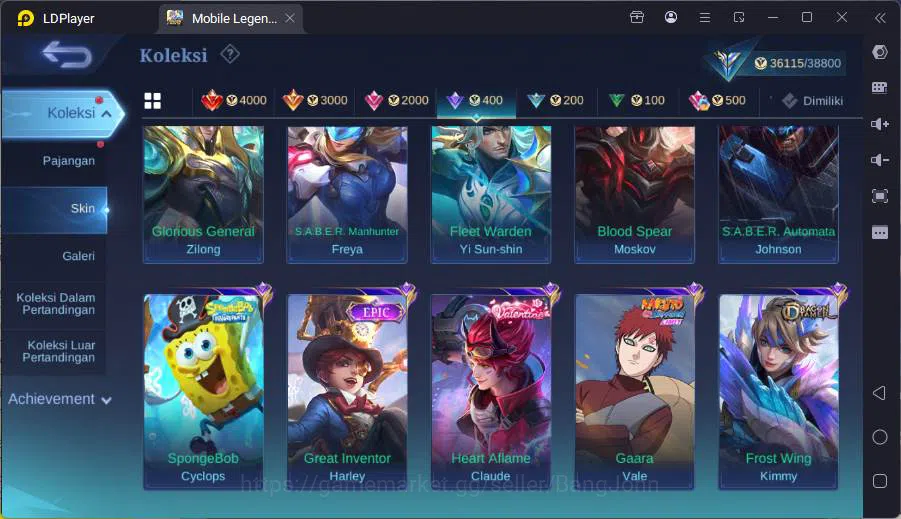 Mobile Legends: Bang Bang Accounts Hero 120|Skin 166|CC Natalia,Lucky Estes,Spongebob image 13