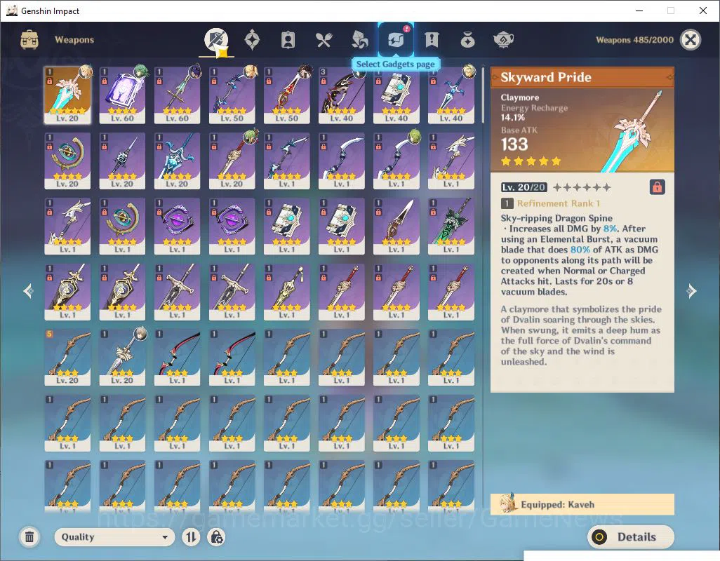 Genshin Impact Accounts Asia|AR 45|2 Limited +1(*5Weapon)|[Cyno,Baizu],Tig image 6