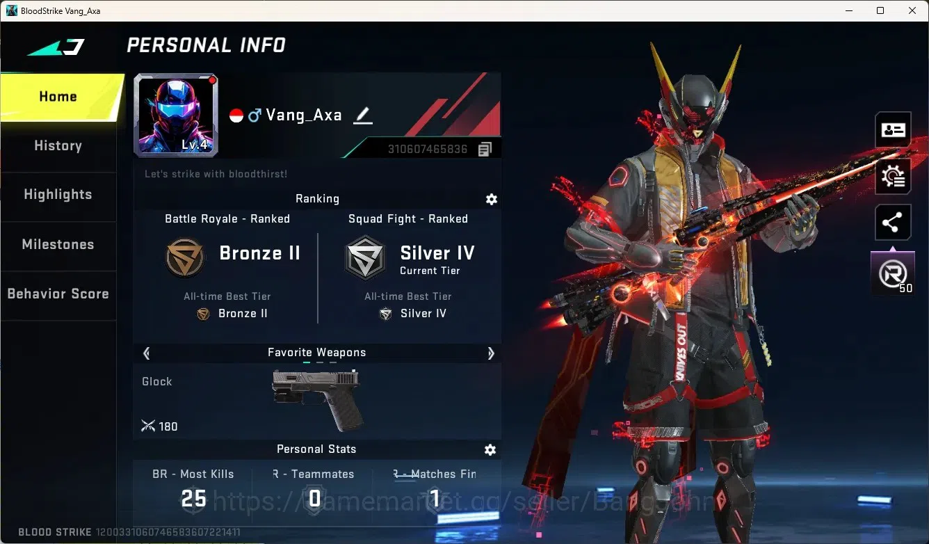 Blood Strike Accounts High-End ASIA|1 Evo Gun: M1887 - Destroyer |4 Legendary Gun|Ultra Ethan-Raid Mask|Check SS BS2278B 1