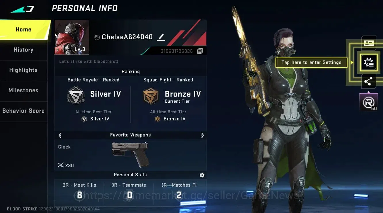Blood Strike Accounts ASIA|ETERNAL AUG-Empyrean Lv3|Legendary Camo Chest image 2