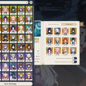 Genshin Impact Accounts End Game Asia|AR 60|4 Prem Team|20 Limited+9(*5 Weapon)|(Ineffa,Clorinde