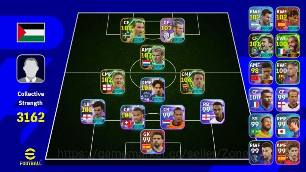 eFootball Accounts High-End Mobile|PW 3162|Collab Naruto (Gareth Bale)|5 Epic (Ibra,Bergkamp,Xavi,Gerrad) and Many 1