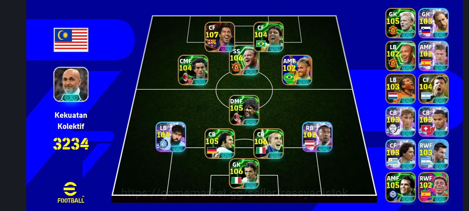 eFootball Accounts Legends & Iconic Players EFOOTBALL BEST ACCOUNT | COLLECTIVE 3234+,READY TO PLAY,GG SQUAD,FULL BOOSTER 1