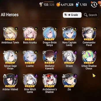 Epic Seven Accounts High-End ASIA Verif|14 ML(Lisete,BArunka,ZIO,BW Iseria,etc)+Ivana,Rinak,Ruiza,Etc|Abys F 100|Free 2