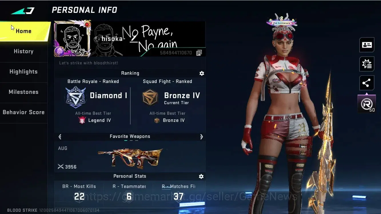 Blood Strike Accounts ASIA|ETERNAL DEagle|Collab TR[JACK,MCX,Etc]+7DS[AK image 2