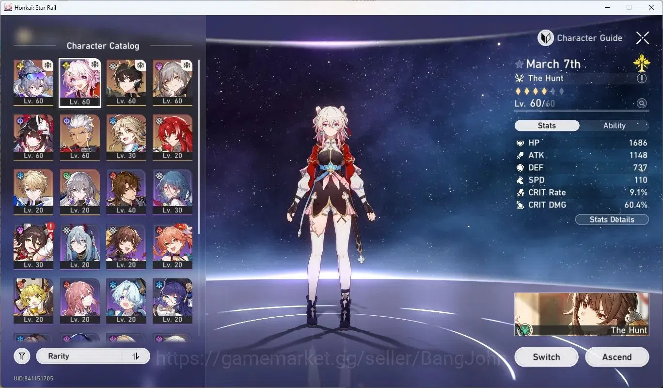 Honkai Star Rail Accounts Asia | TL47|SilverWolf E2 L60, Jing Yuan L60, Welt image 12