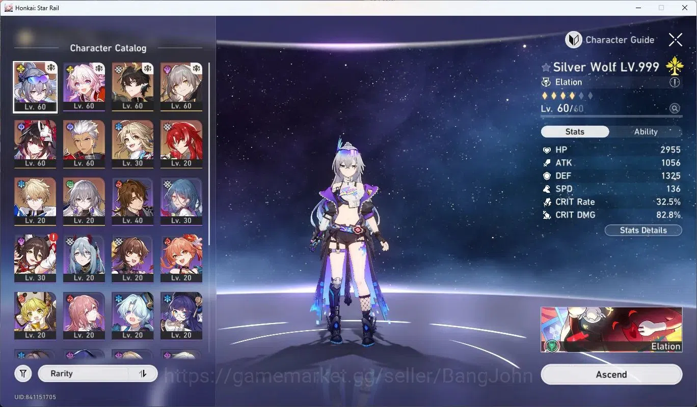 Honkai Star Rail Accounts Asia | TL47|SilverWolf E2 L60, Jing Yuan L60, Welt image 2