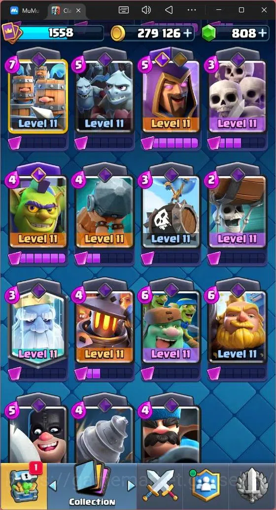 Clash Royale Accounts High-End Global |CL 1558|KTL 15|Trophy 10316|1 MAX|7 CHamp|2 Hero|11 Evo|Arena 25|279 Gold|808 11