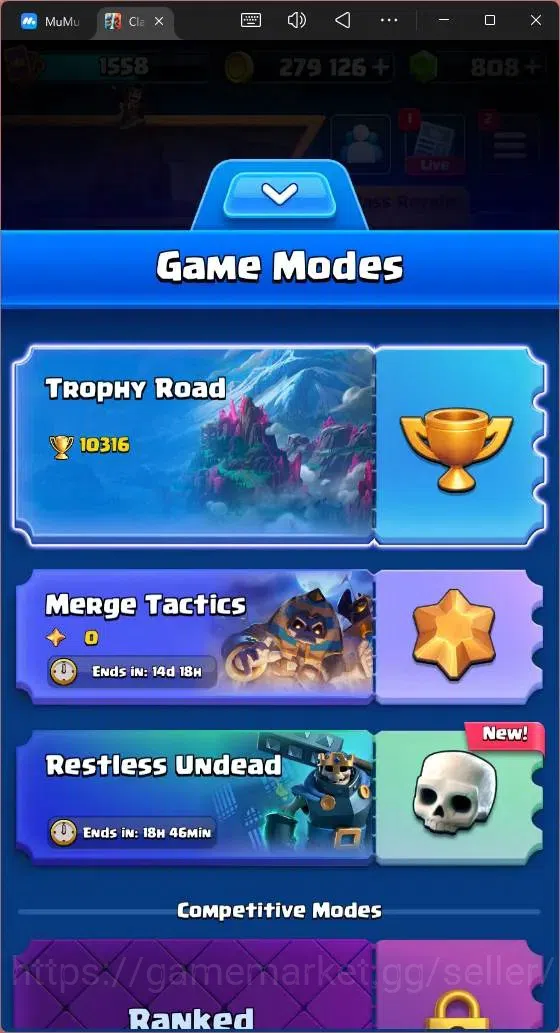 Clash Royale Accounts High-End Global |CL 1558|KTL 15|Trophy 10316|1 MAX|7 CHamp|2 Hero|11 Evo|Arena 25|279 Gold|808 2