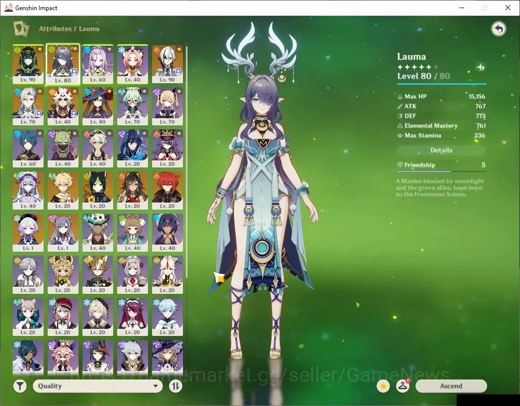Genshin Impact Accounts ASIA|AR 52|BD Unset|5 Limited+1(*5Wep)|Nefer,Lauma image 6
