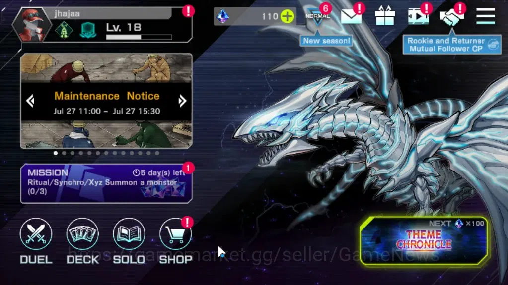 Yu-Gi-Oh! Master Duel Accounts Mid-Level Android|Lv 18|20 Deck|Albaz,Dracotail,Elfnote,Yummys,VSK9,Etc|Ranked 1