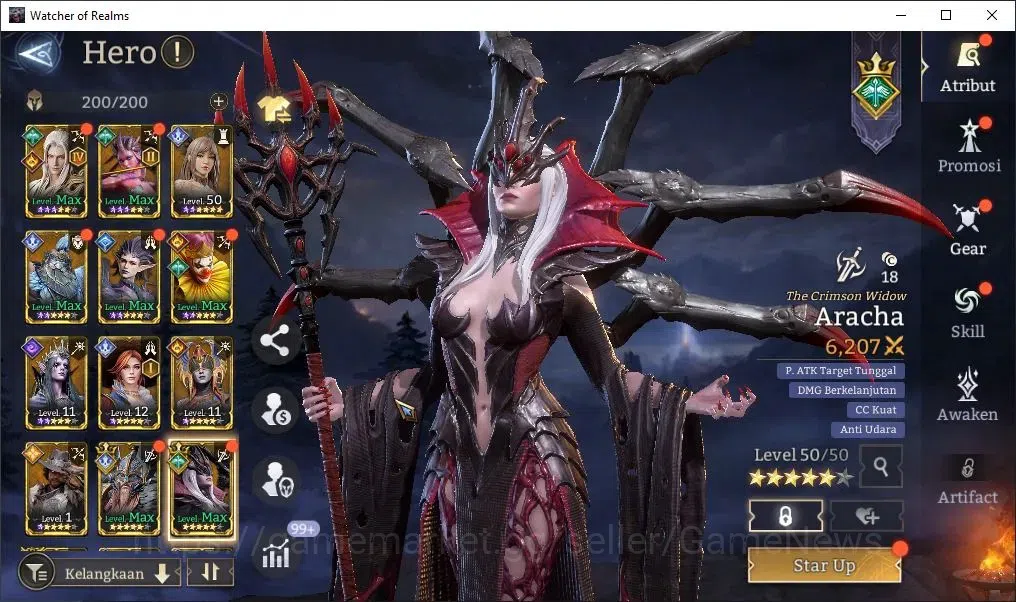 Watcher of Realms Accounts Global 50x|Lv 12|320K Power|2 Lord[Elddr,Aracha]+1 image 5