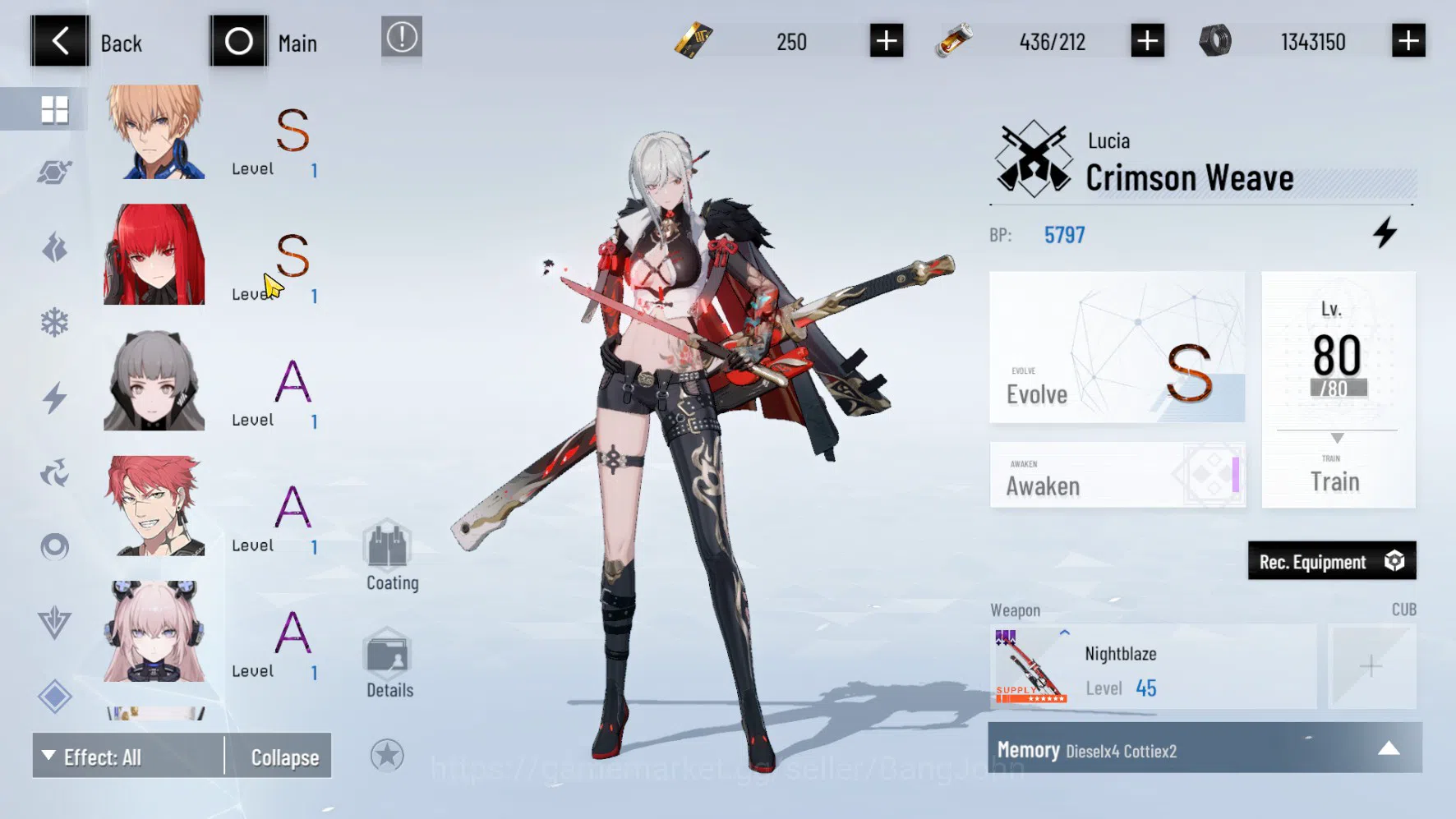 Punishing: Gray Raven Accounts ASIA PACIFIC | LEVEL 74 | Lucia Tsubaki Skin | Nir image 9