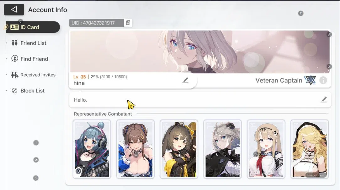Chaos Zero Nightmare Accounts GLOBAL Lv35|5k Crystal,7 SSR (HaruM1,Chizuru,Yuki,Veronica,Etc)+10 SR(NiaM5,LucasM5,Etc)|19 SR 1