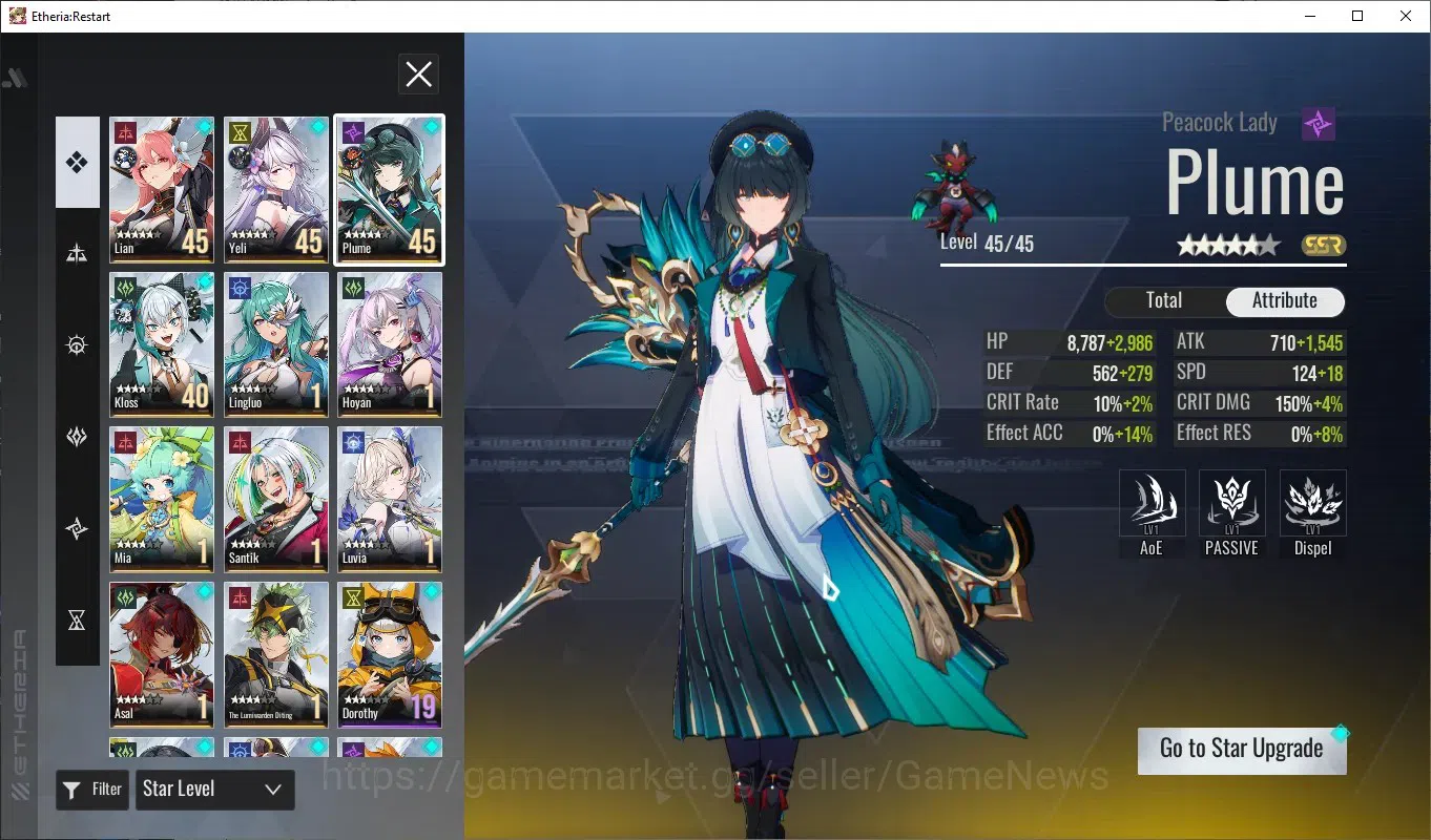 Etheria: Restart Accounts GLOBAL-S25|Lv25|11 SSR[Lian,Yeli,Plume,Kloss,Lingl image 2