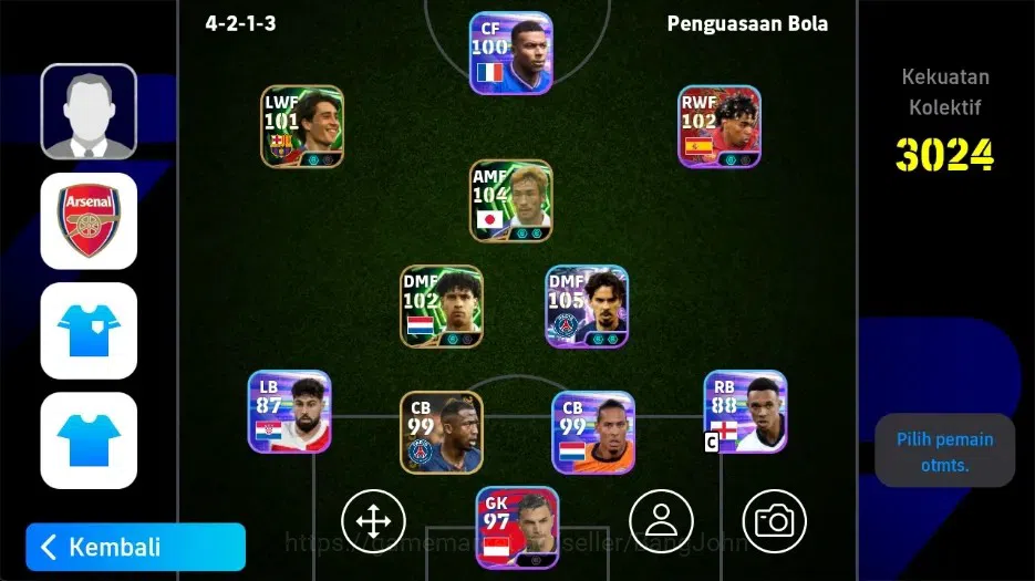 eFootball Accounts Legends & Iconic Players Mobile|PW3024|LionelMessiShowT,VitinhaShowT,Frank rijkaard Epik,Bojan Krkic 1
