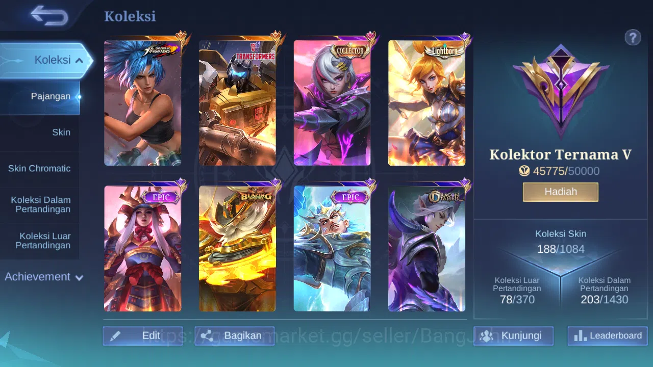 Mobile Legends: Bang Bang Accounts Hero 110 Skin 188 | Collector Benedetta | KOF Kari image 12