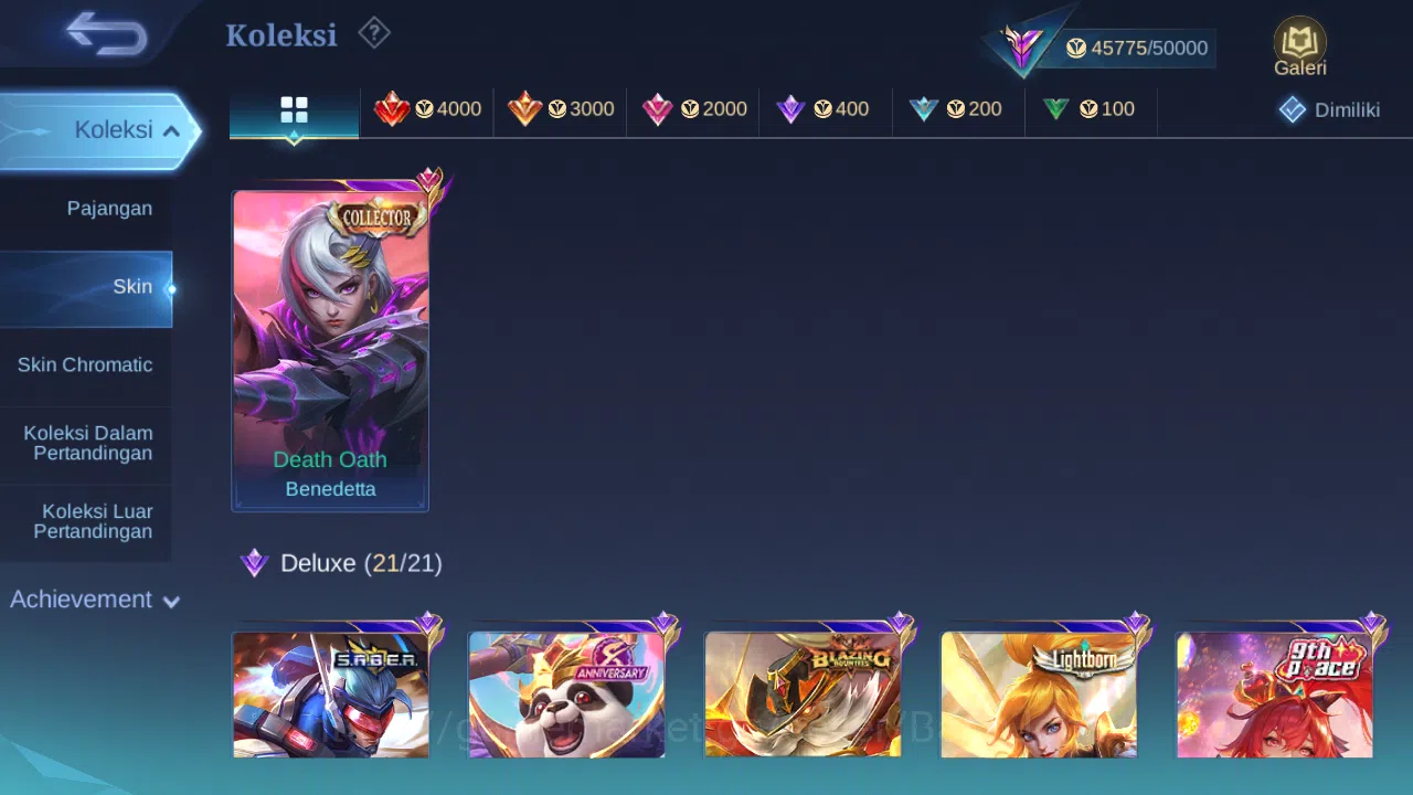 Mobile Legends: Bang Bang Accounts Hero 110 Skin 188 | Collector Benedetta | KOF Kari image 3