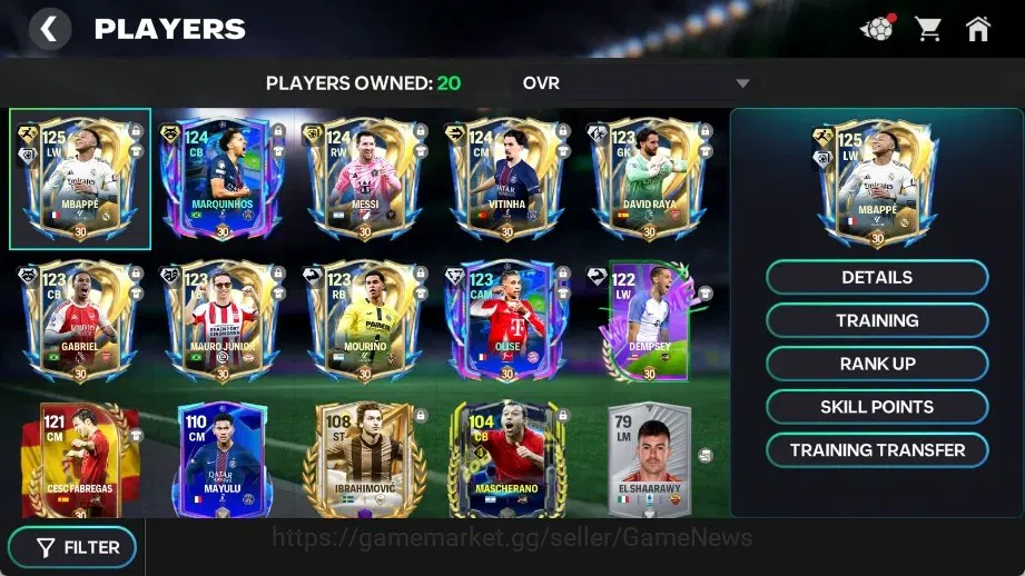 EA SPORTS FC Mobile Accounts 125 OVR/61B Value|Starting 11 META Full EVO (Mbapp image 4