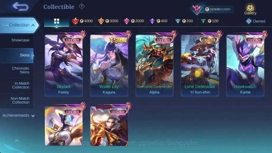 Mobile Legends: Bang Bang Accounts Global|Hero 129|Skin 307|Exalted|Legend Gusion|CC image 12