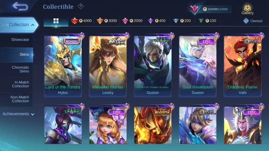 Mobile Legends: Bang Bang Accounts Global|Hero 129|Skin 307|Exalted|Legend Gusion|CC image 18