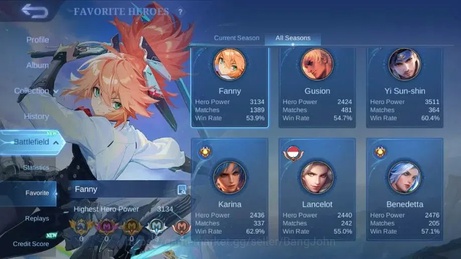 Mobile Legends: Bang Bang Accounts Global|Hero 129|Skin 307|Exalted|Legend Gusion|CC image 4