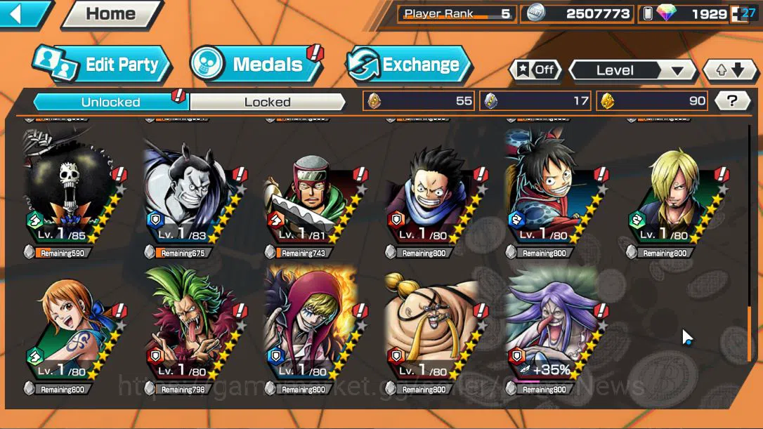 One Piece Bounty Rush Accounts Global|Android Only|4 EX |Film Red Shanks,Devine S image 6