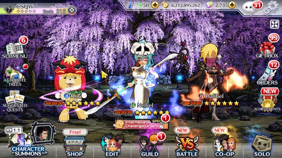 Bleach: Brave Souls Accounts Mid-Tier [GBL]BP 365K+2K Orbs|Fresh Story|Halibel Cacao,Nelliel Orient,Kon NY,Ichigo