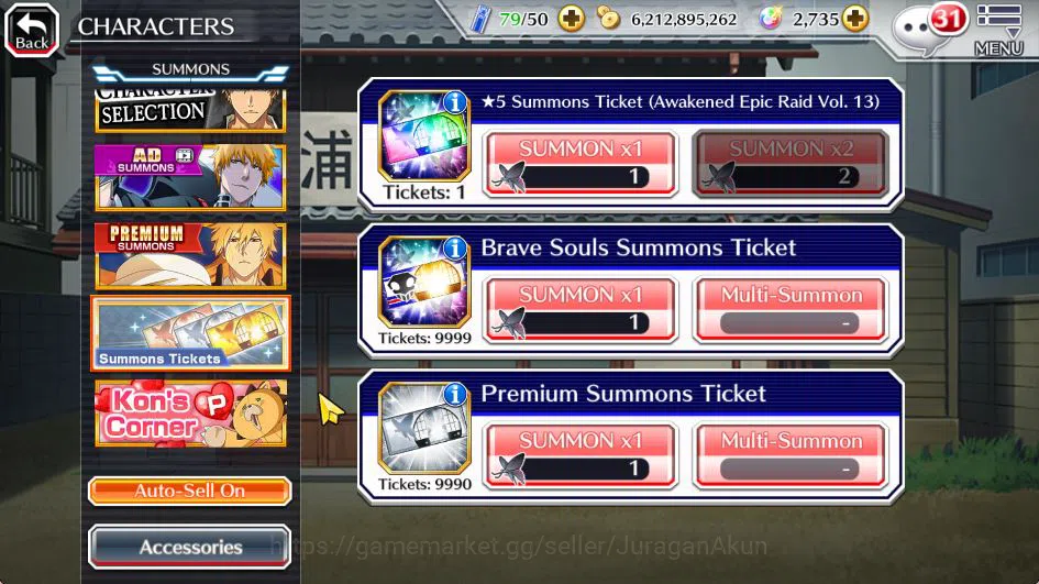 Bleach: Brave Souls Accounts Mid-Tier [GBL]BP 365K+2K Orbs|Fresh Story|Halibel Cacao,Nelliel Orient,Kon NY,Ichigo 15
