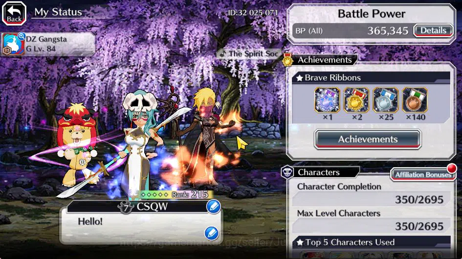 Bleach: Brave Souls Accounts Mid-Tier [GBL]BP 365K+2K Orbs|Fresh Story|Halibel Cacao,Nelliel Orient,Kon NY,Ichigo 2