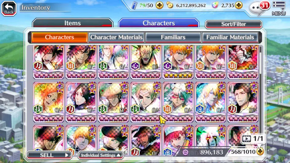 Bleach: Brave Souls Accounts Mid-Tier [GBL]BP 365K+2K Orbs|Fresh Story|Halibel Cacao,Nelliel Orient,Kon NY,Ichigo 9