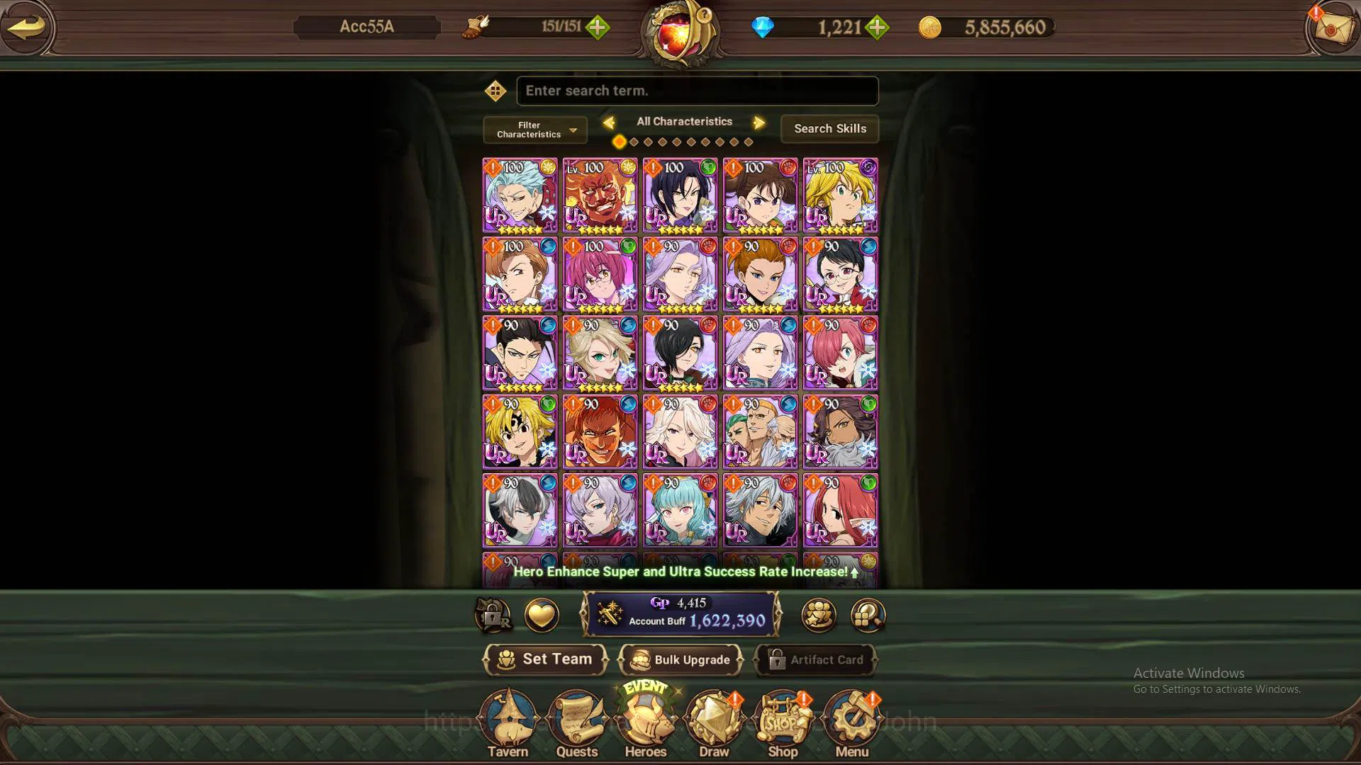 The Seven Deadly Sins: Grand Cross Accounts ASIA|1.6M CC|LS 200+DM 1221|UR Demon King Meliodas image 3