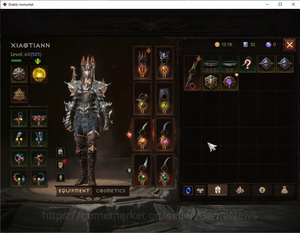 Diablo Immortal Accounts SEA - ANU|Lv60 (501)|Tempest|34K CR|Reso 420| Para image 5