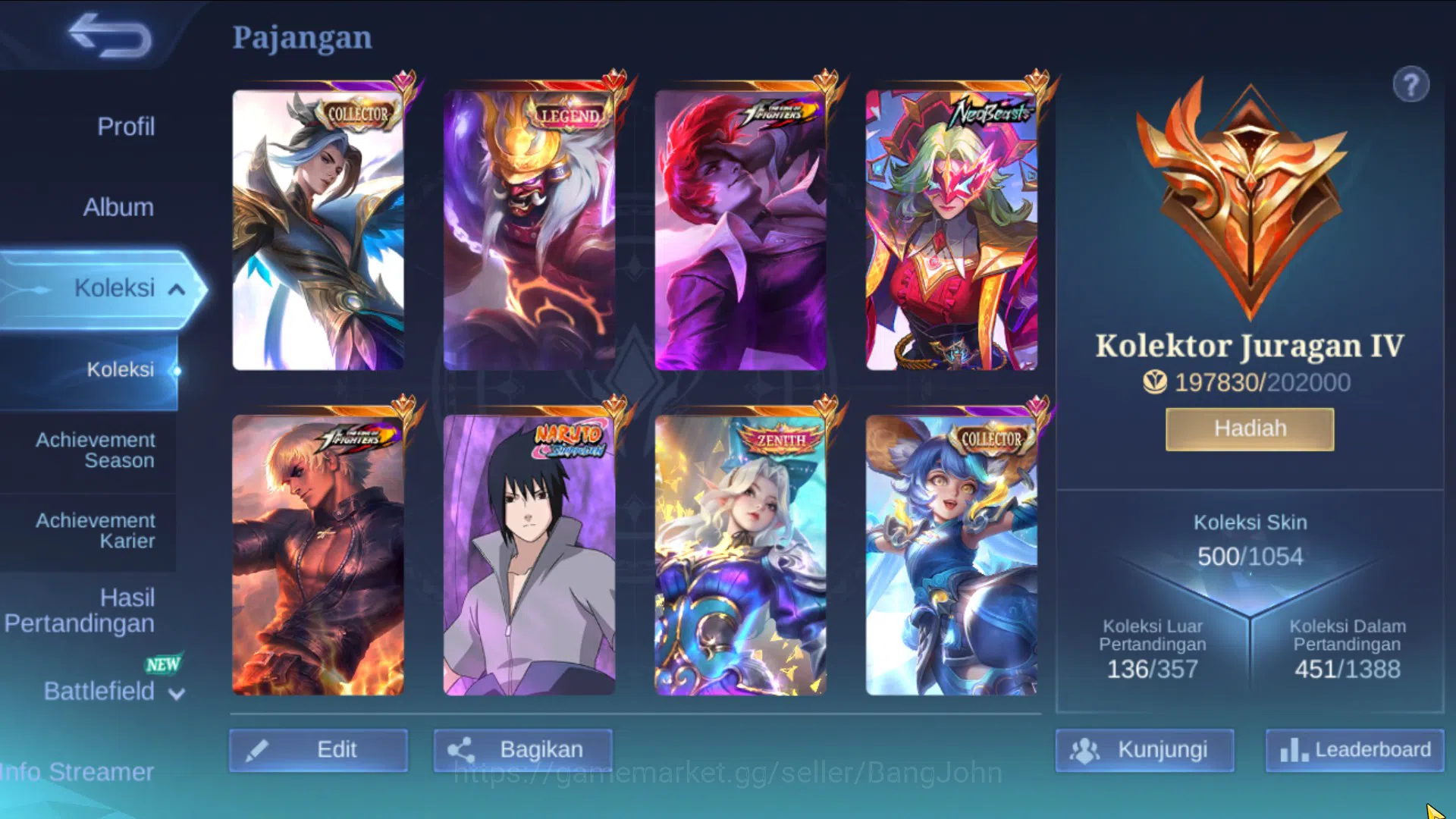 Mobile Legends: Bang Bang Accounts Hero 131|Skin 500|Legend Franco Valir|CC Ling|KOF image 2